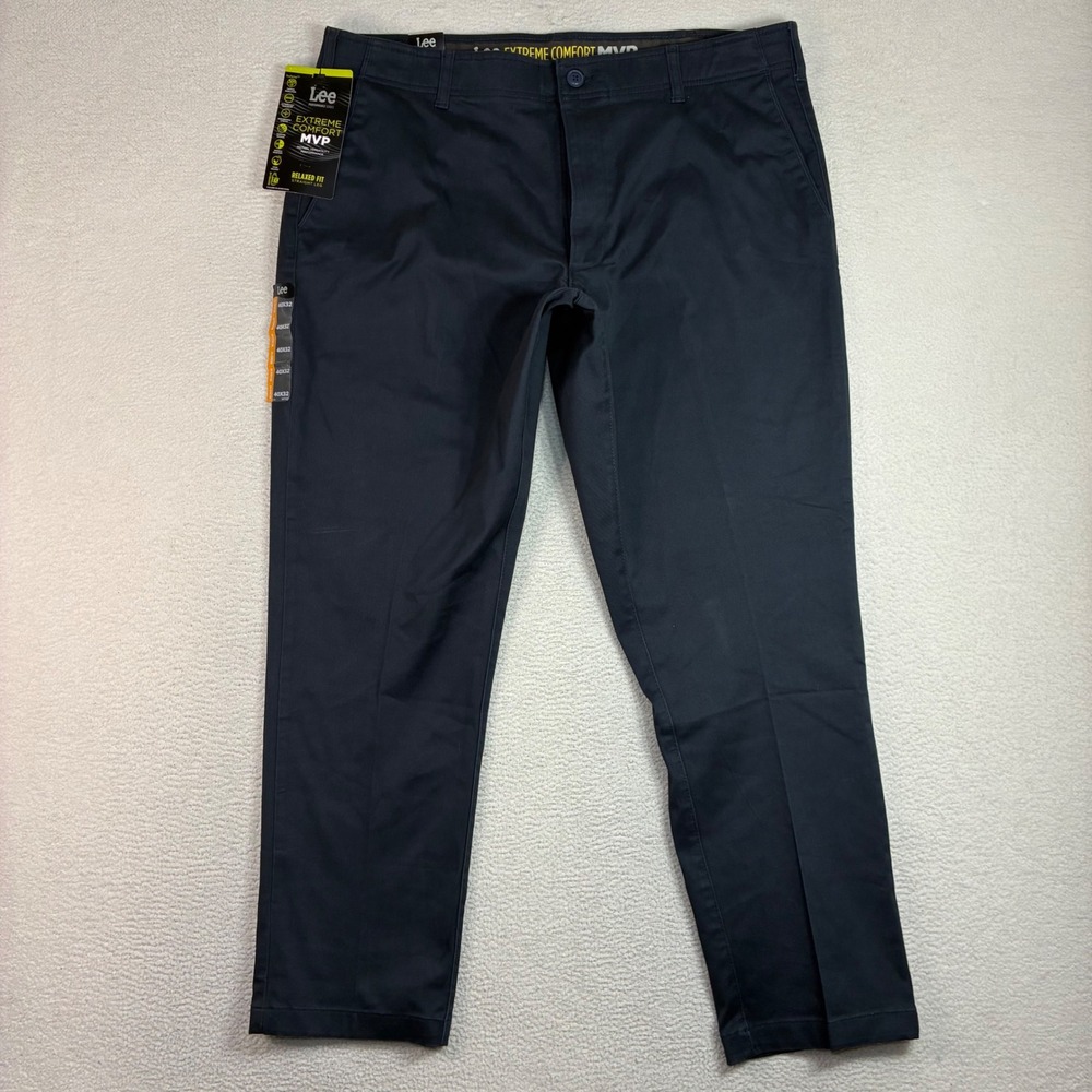 Lee Extreme Comfort Pants Men 40x32 Blue Relaxed Straight Stretch NWT